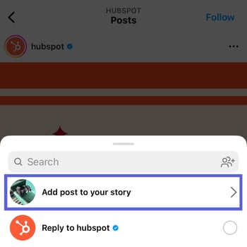 how to repost on instagram: add post to your story