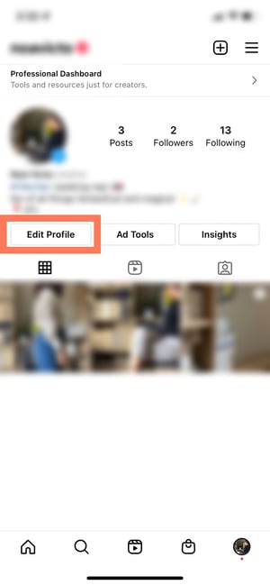 how to use instagram insights: edit profile