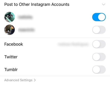 how to post on instagram: share to other accounts