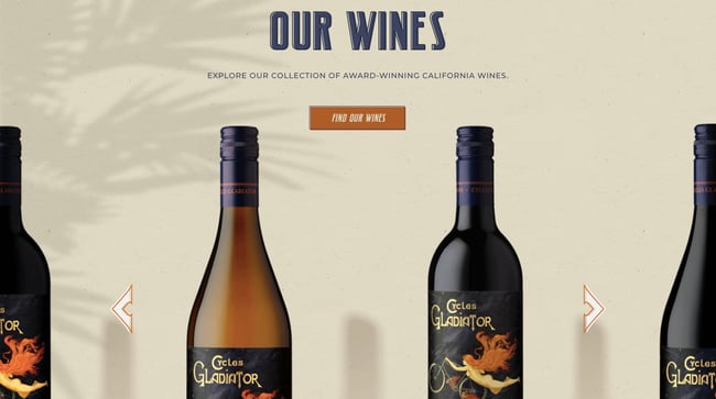 Interactive website allows uers to view their wine collection bottle by bottle
