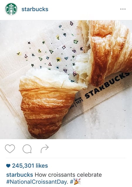 starbucks instagram post for national croissant day