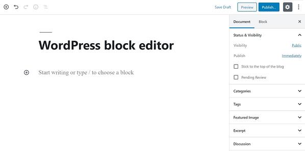web design tools: wordpress and block editor