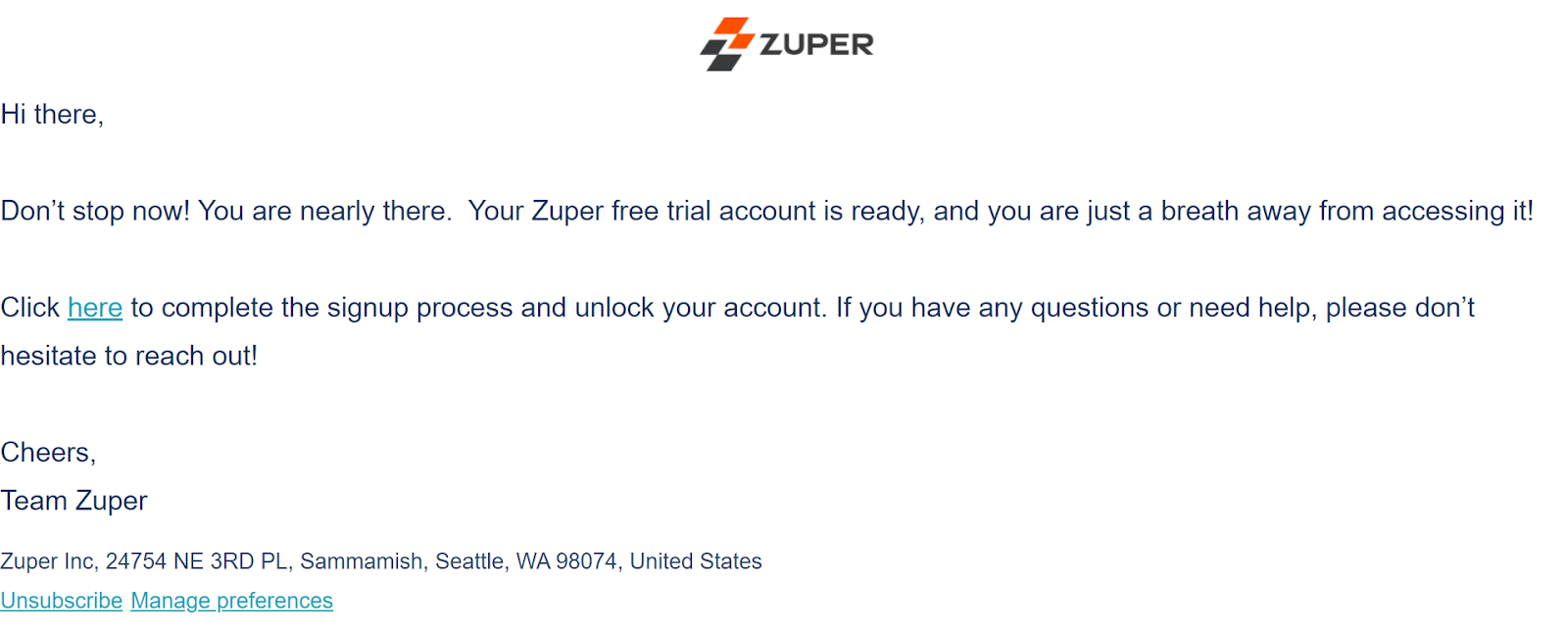 Zuper event email drip campaign series 3