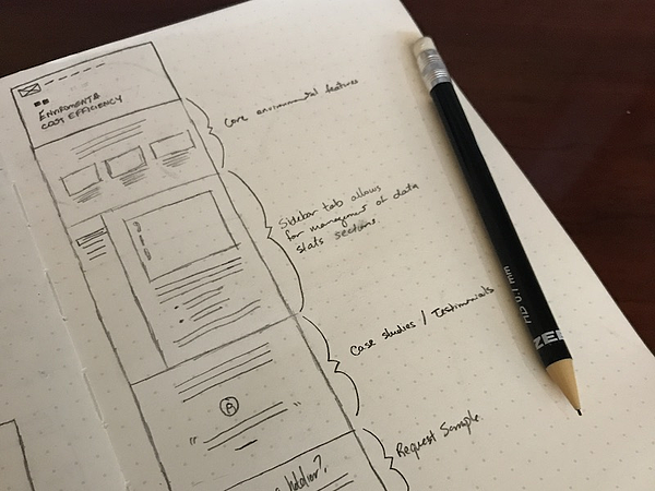 Hand-drawn wireframe example
